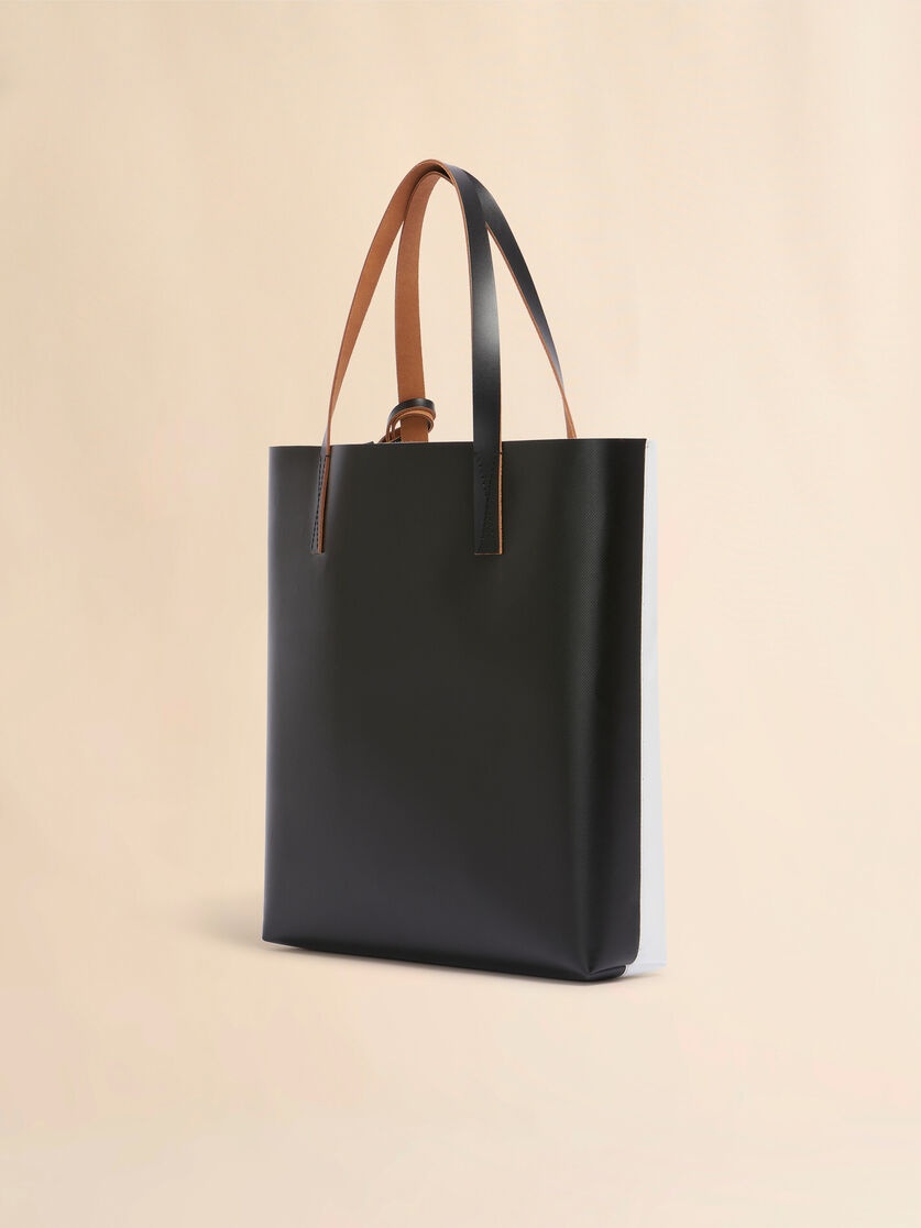 WHITE AND BLACK TRIBECA TOTE WITH FAWN PRINT - 3
