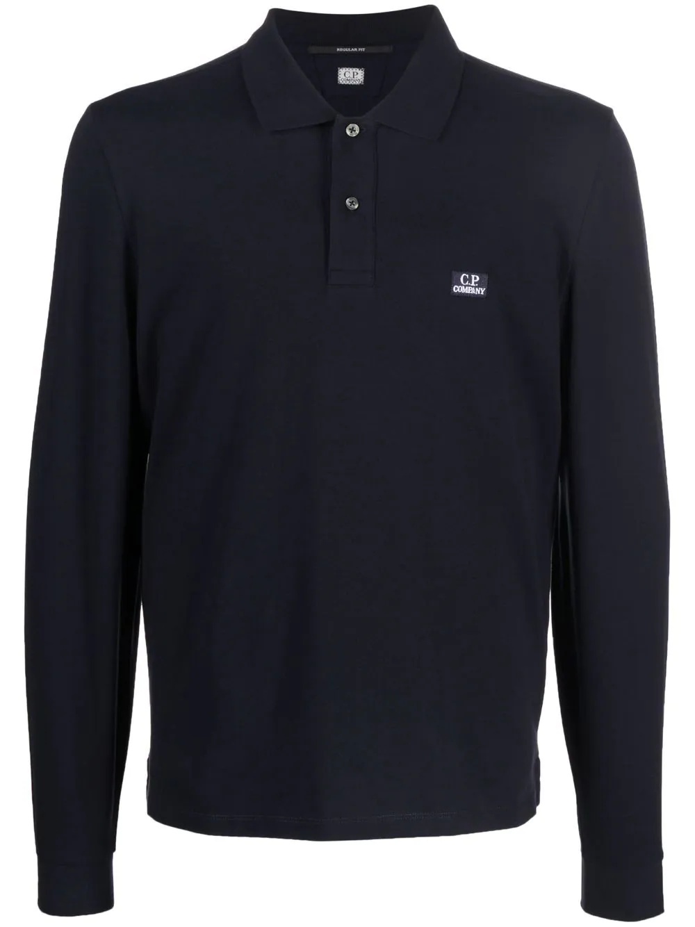 logo-patch long-sleeve polo shirt - 1