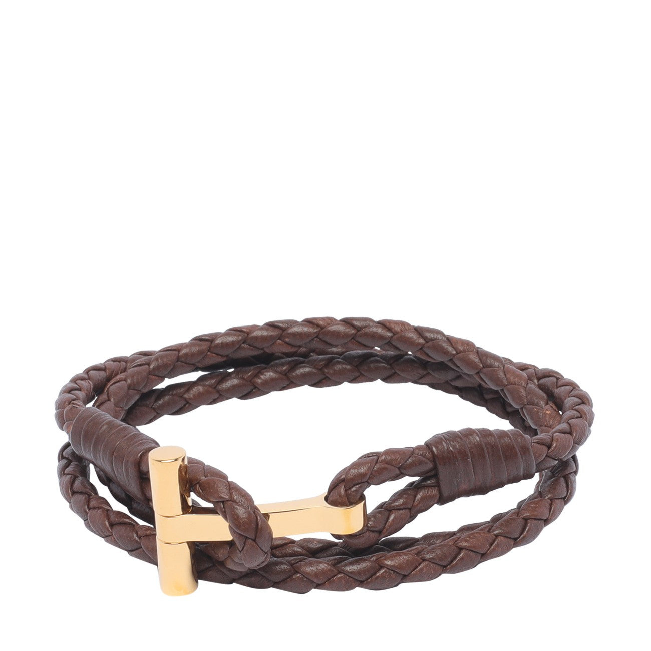 Tom Ford Men Leather T Bracelet - 1