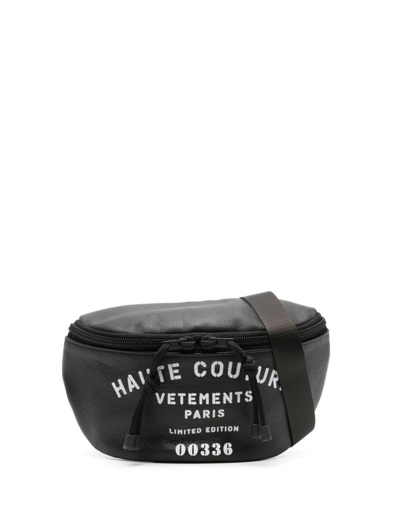 logo-print leather belt bag 1