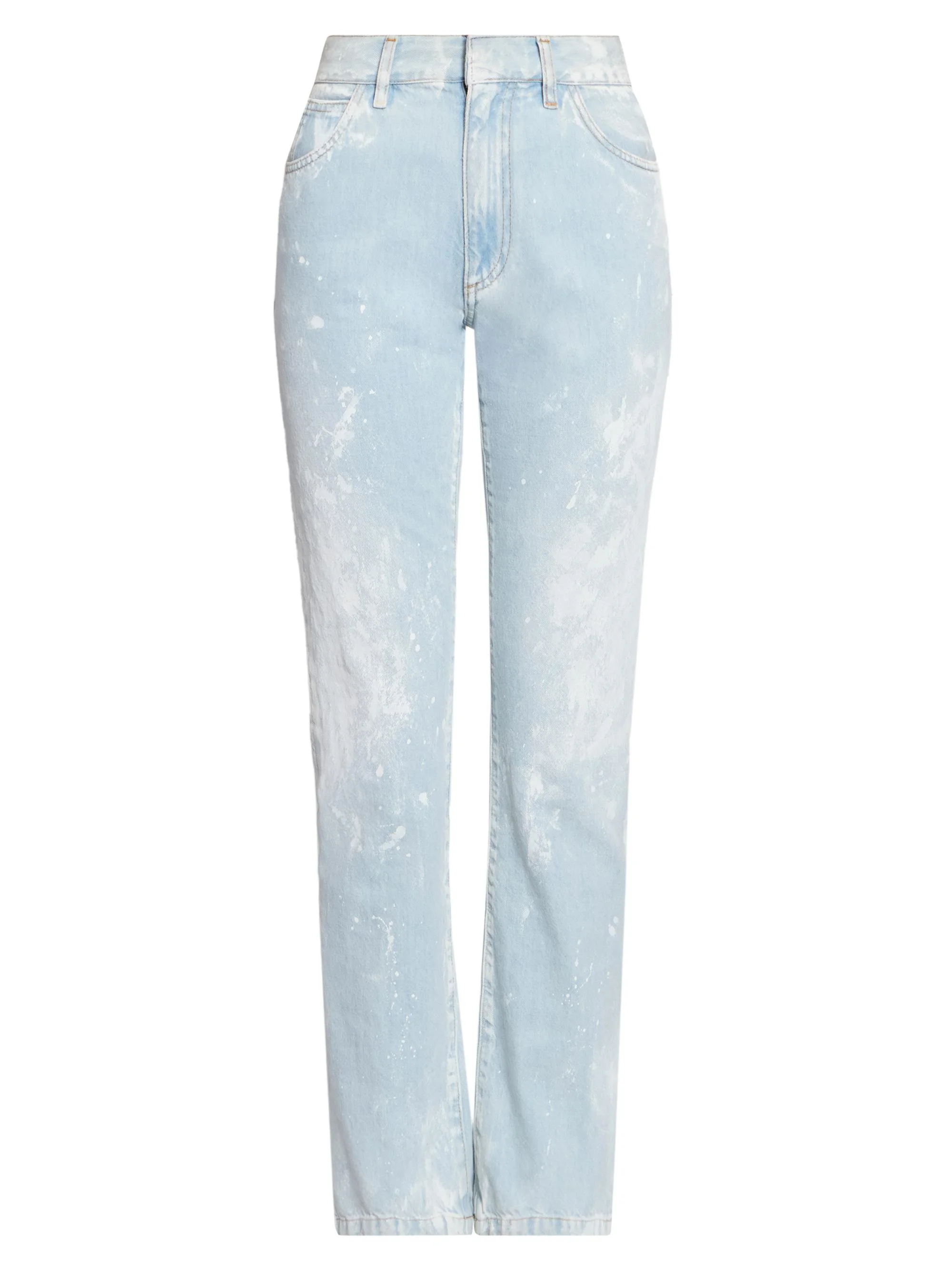 Women's Bleached Slim-Straight Jeans - Light Blue - 1