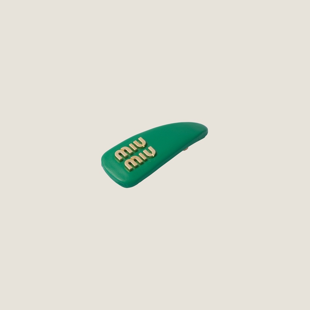 Nappa leather hair clip - 3