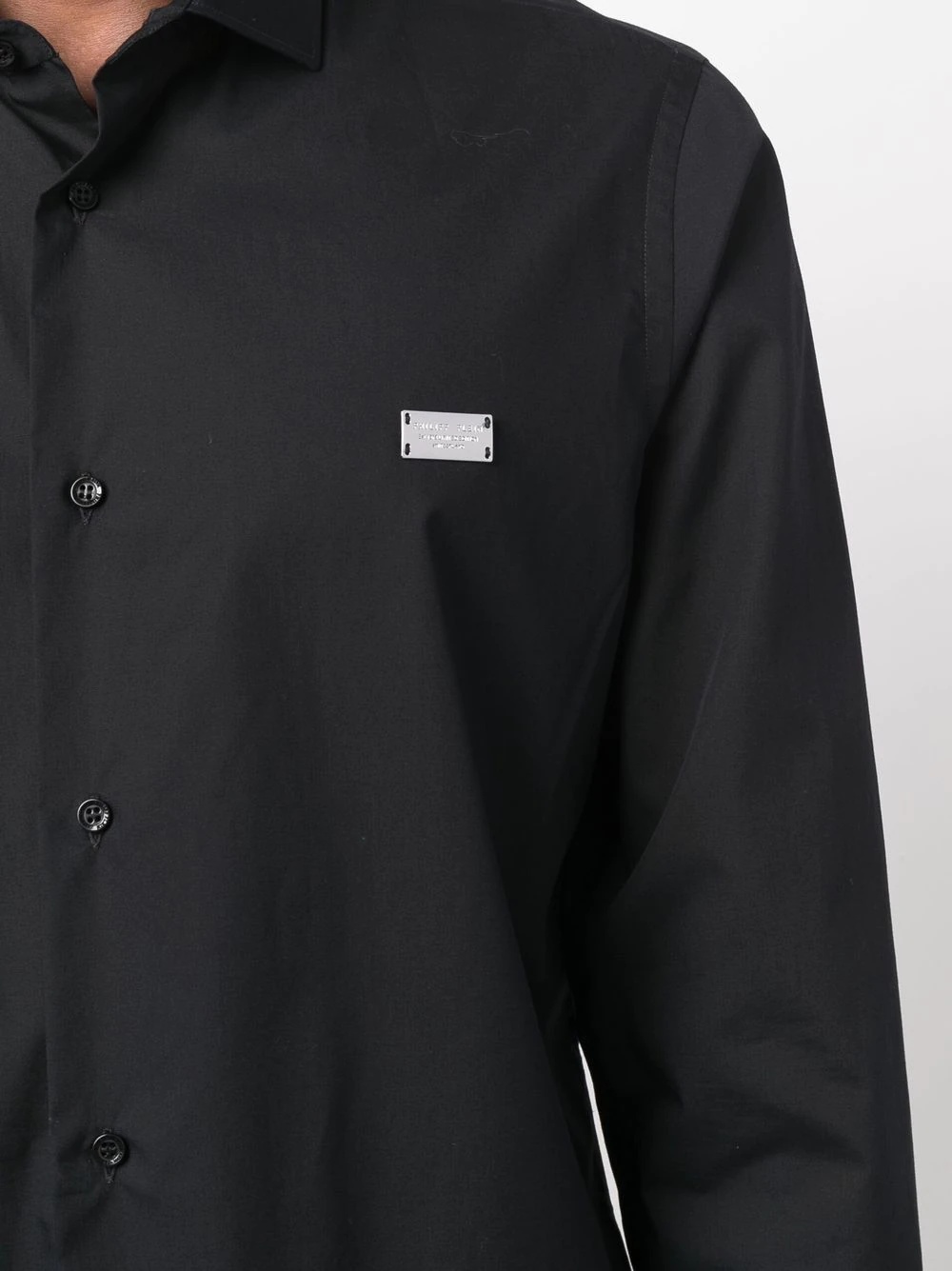 logo-plaque detail shirt - 5