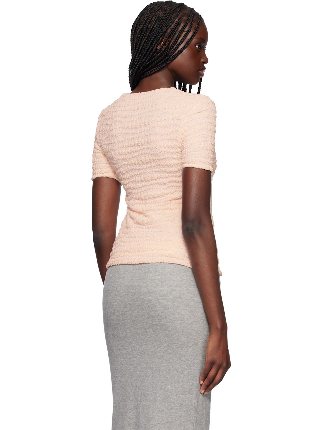Pink Short Sleeve Embroidered T-shirt - 3