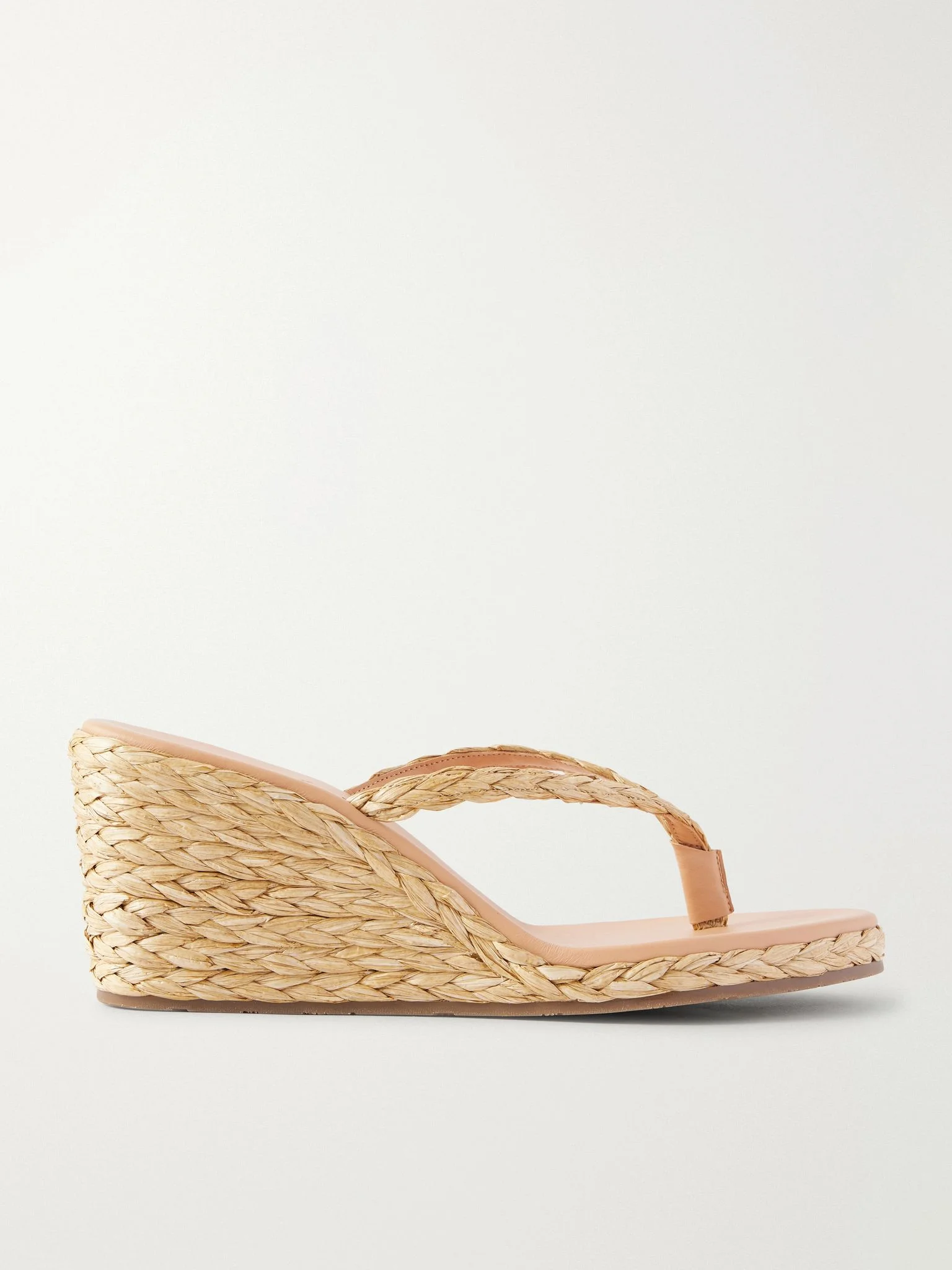 Etheria woven raffia wedge Beige - 1