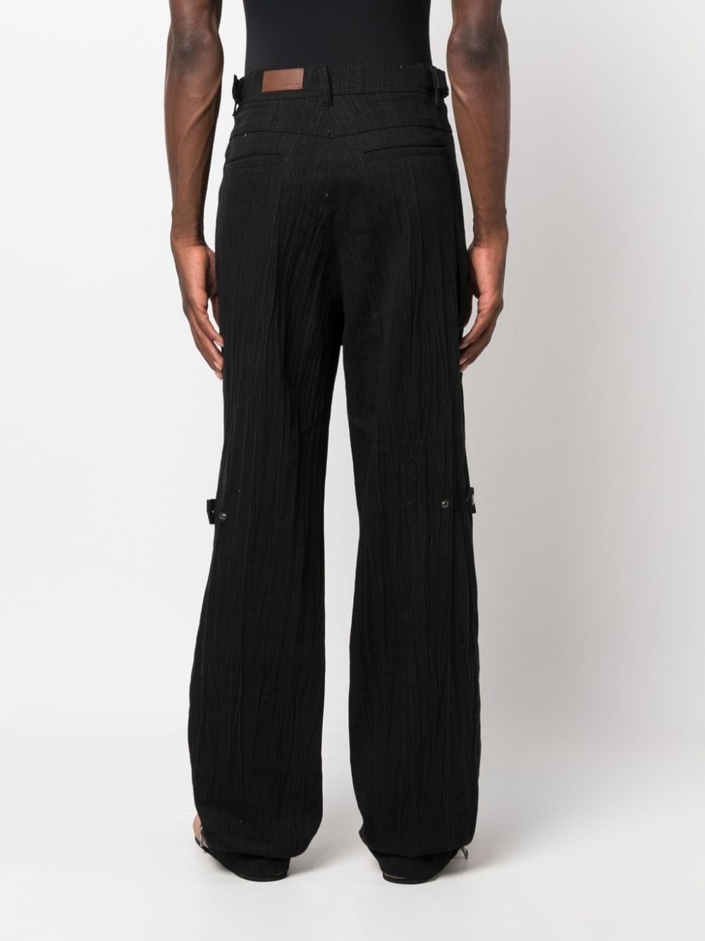 crinkled-effect straight-leg jeans - 4