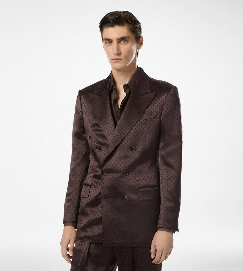 CREPE SATIN POLKA DOT JACQUARD JACKET 4