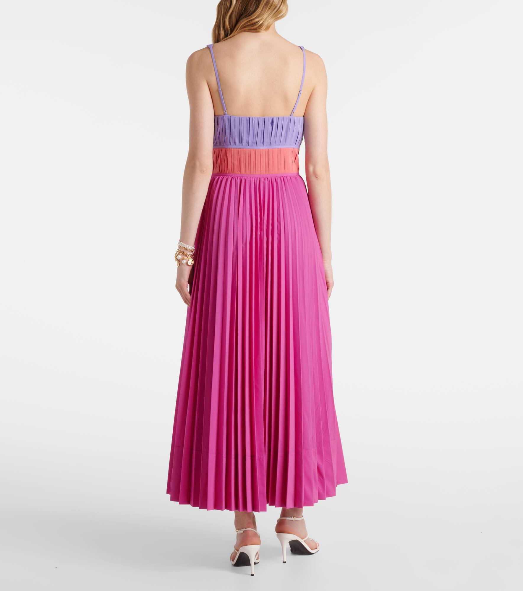 Stephanie pleated poplin midi dress - 3