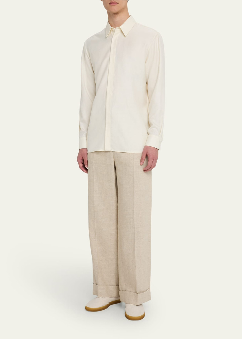 GABRIELA HEARST Men's Nicolas Concealed-Placket Sport Shirt outlook