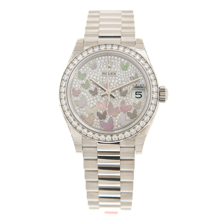 Rolex Datejust 31 Diamond Pave Dial Ladies 18kt White Gold President Watch 278289PAVE - 2