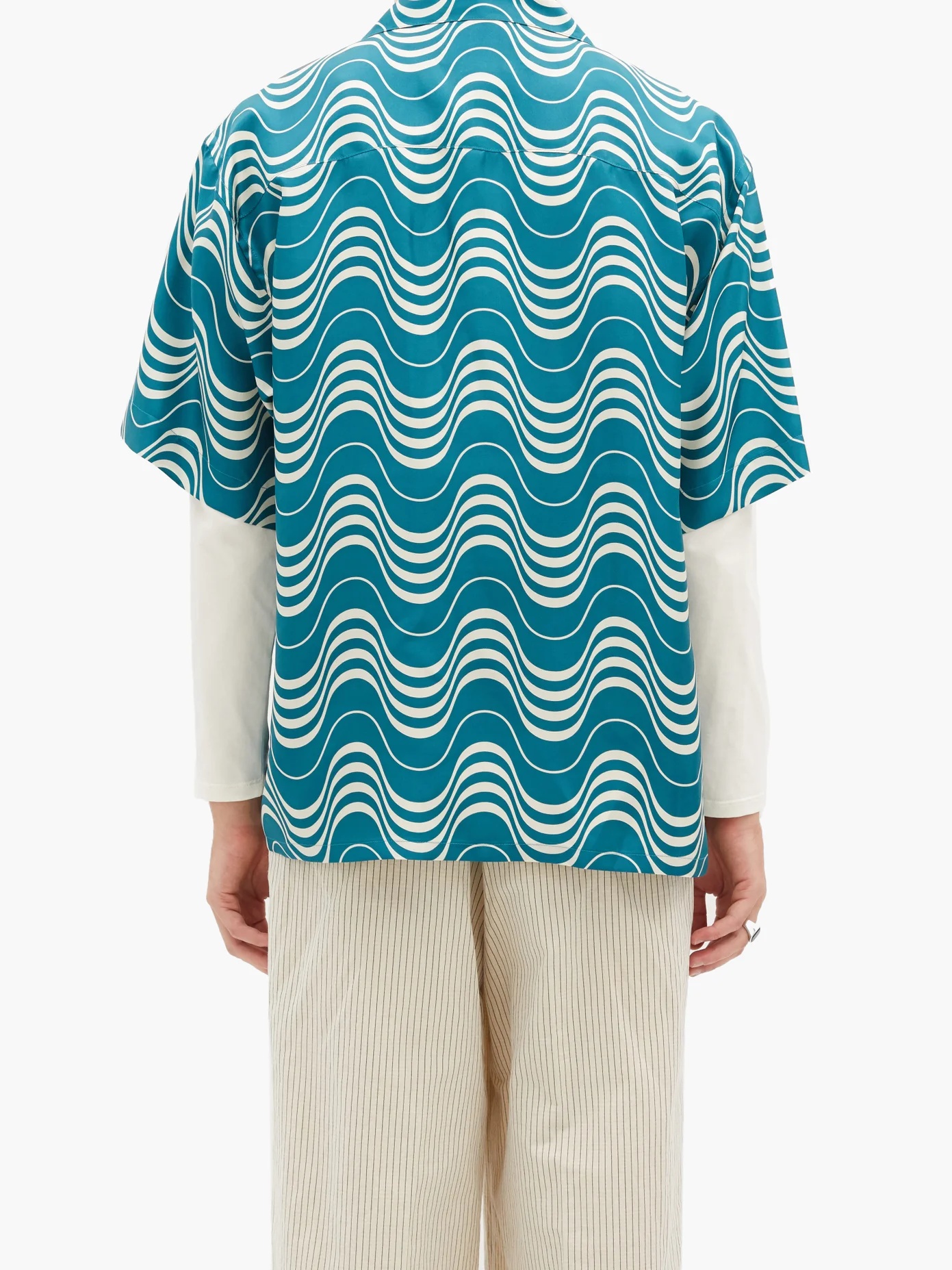 Psycho Wave-print silk shirt - 5