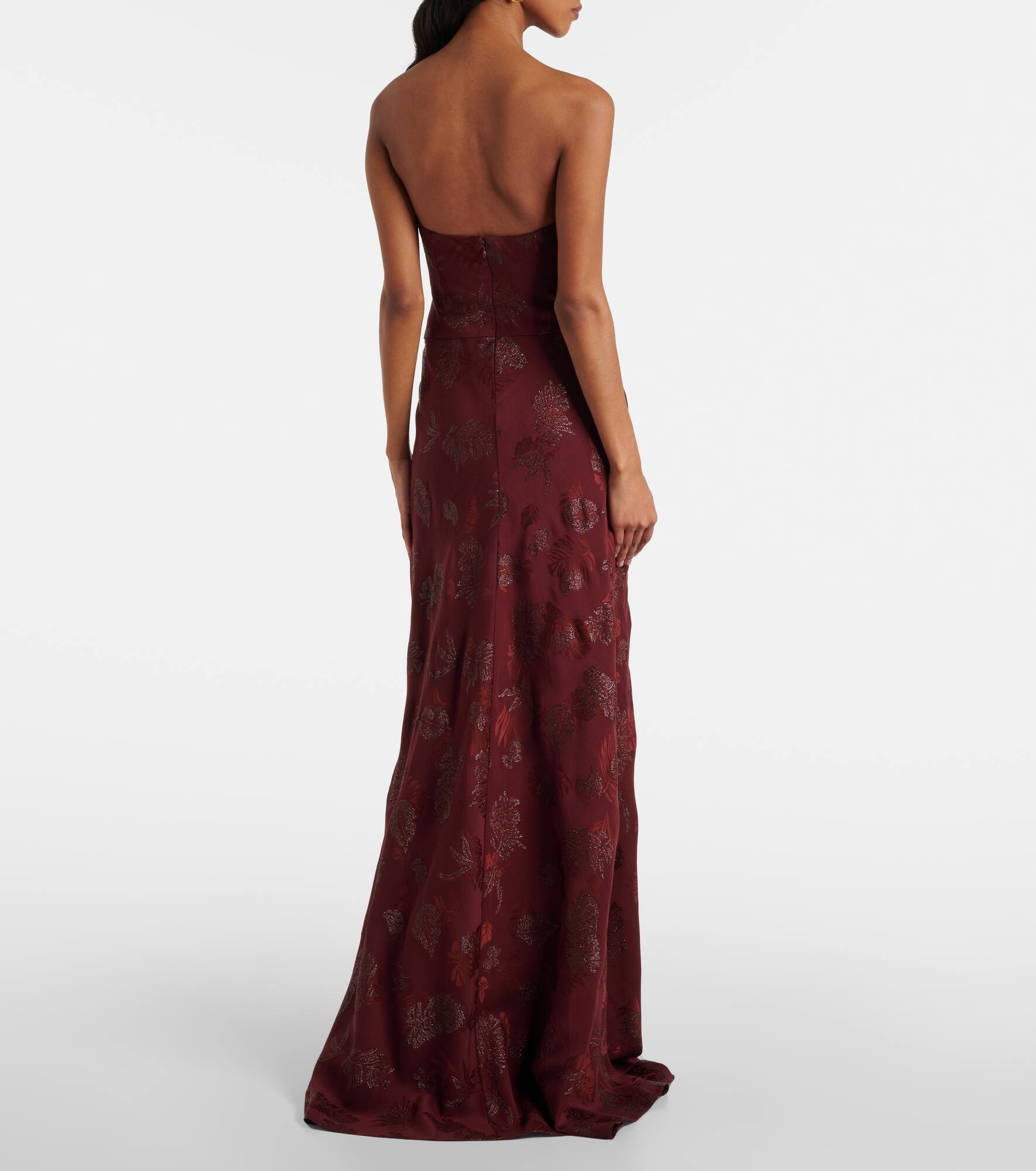 Floral metallic corset gown - 3