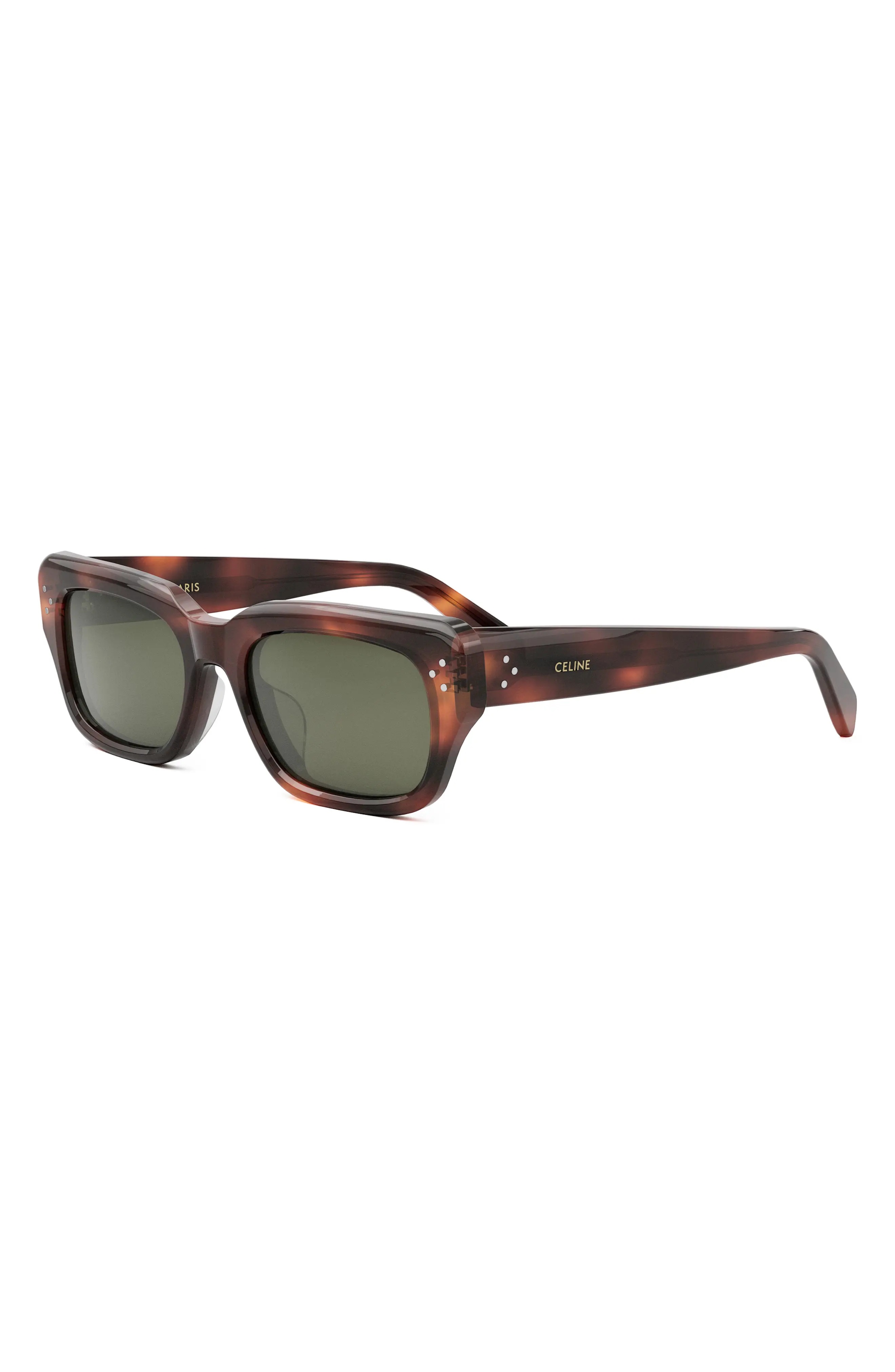 Bold 3 Dots 54mm Rectangular Sunglasses in Havana /Green - 2