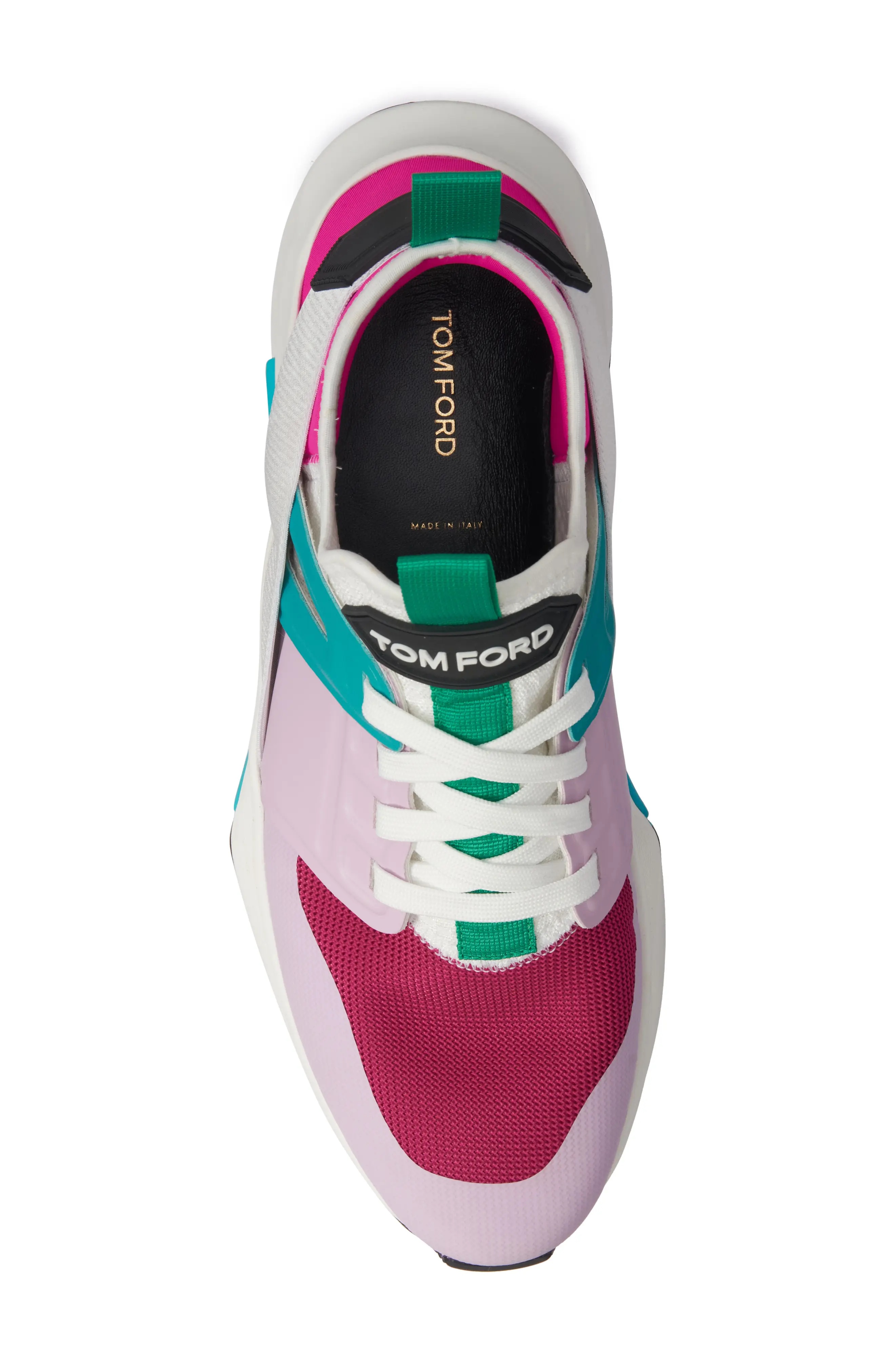 Jago Mixed Media Sneaker in Fuchsia/Pink/White - 5