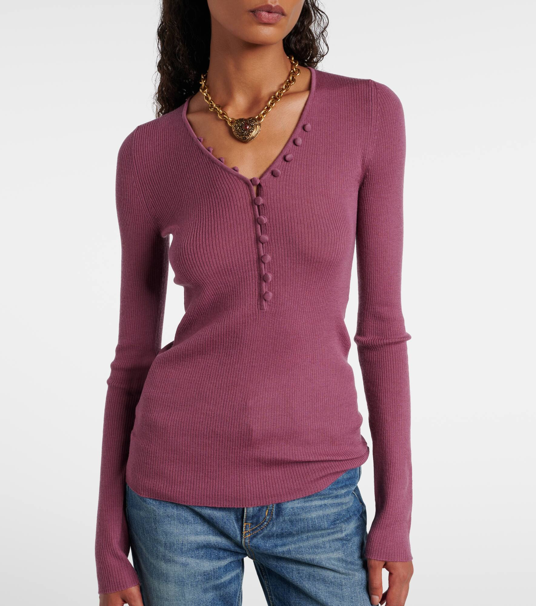 Ribbed-knit wool top - 7