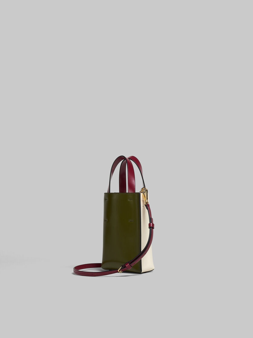 MUSEO NANO BAG IN WHITE GREEN AND RED LEATHER - 3