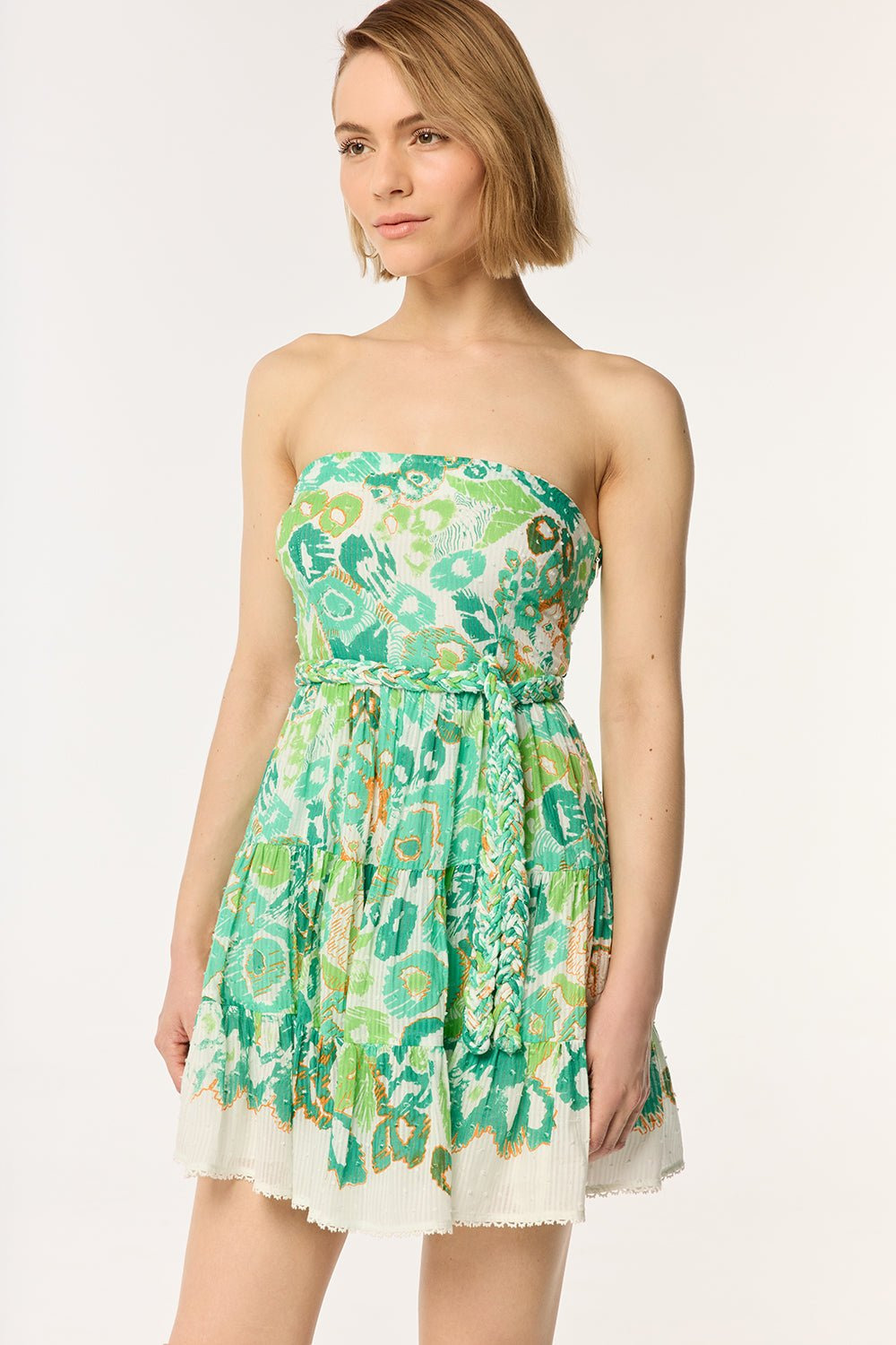 Bandeau Dress Christine - Green Pencilleo - 4