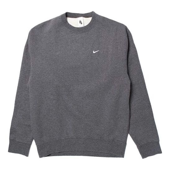 Men's Nike Solid Color Sports Round Neck Pullover Gray CZ5353-071 - 1