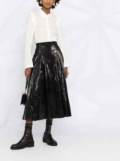 Ann Demeulemeester ruffled shoulder cotton shirt outlook