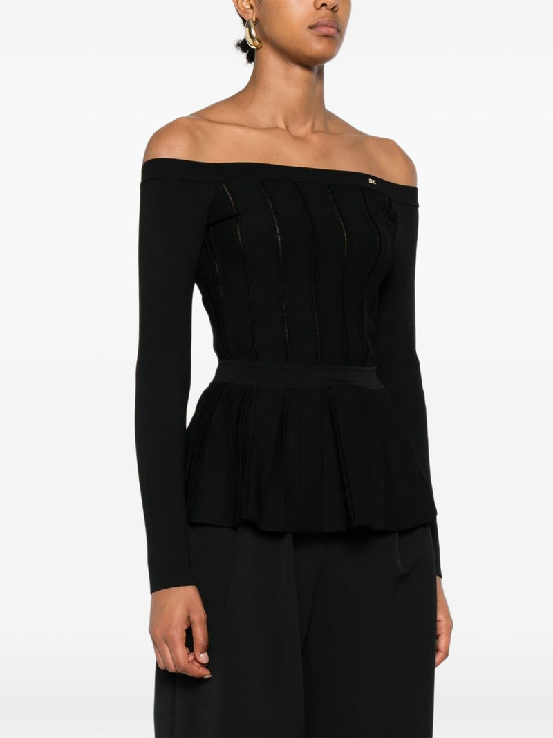 pleated-panel boat-neck sweater 3