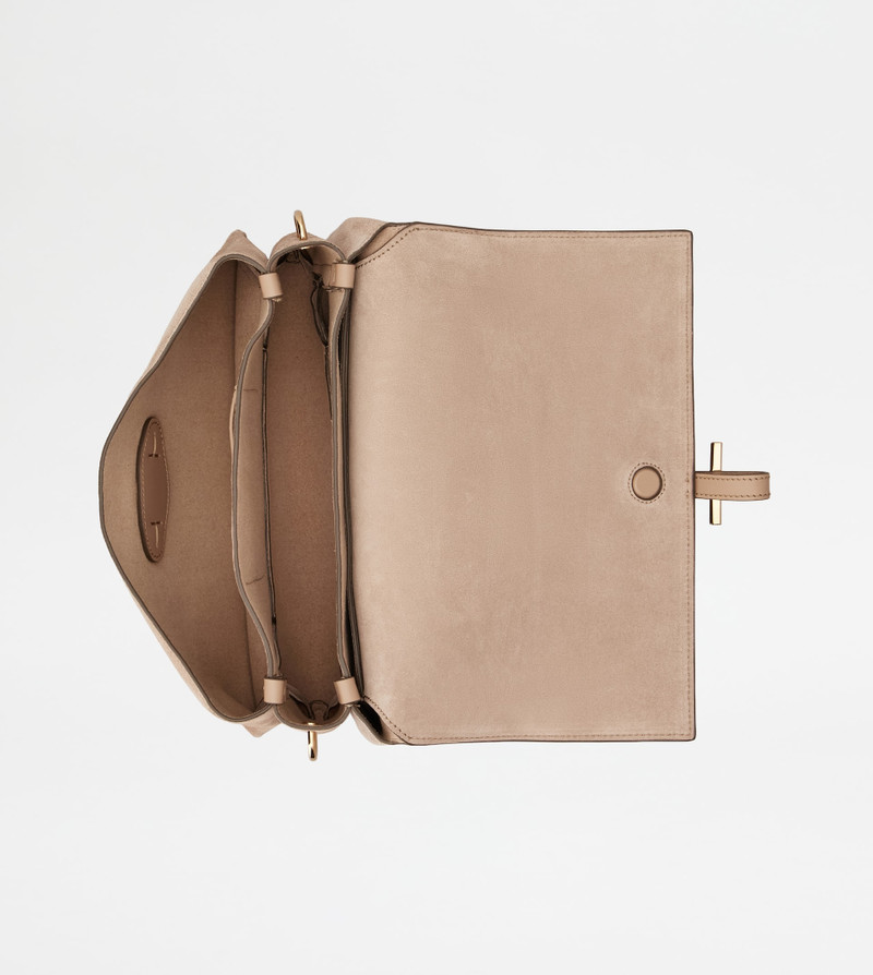 T TIMELESS FLAP BAG IN SUEDE MINI - NATURAL 5