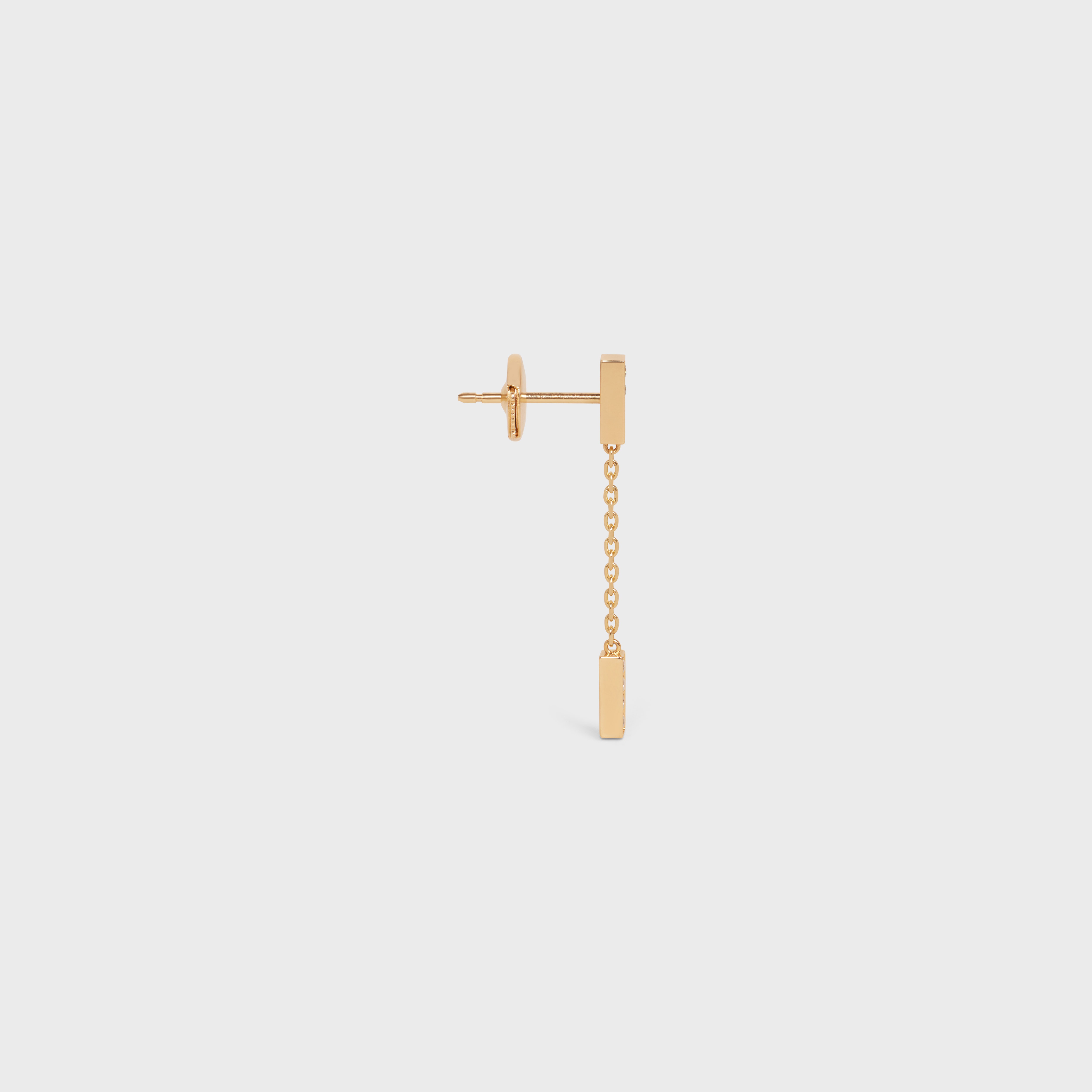 Celine Line Double Earring in Yellow Gold and Diamonds - 3