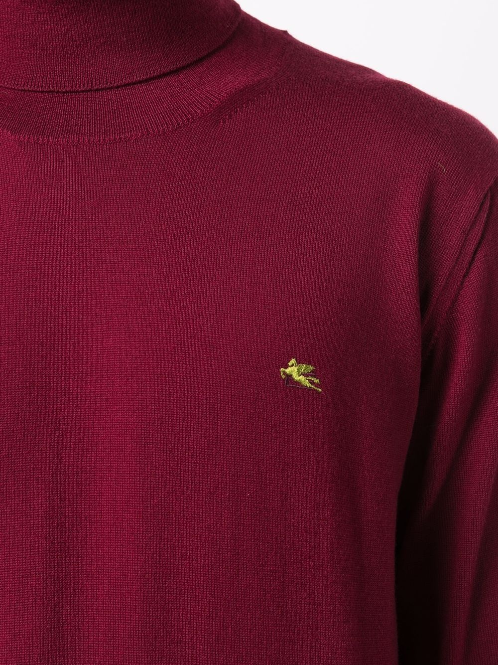 logo-embroidered roll-neck jumper - 4