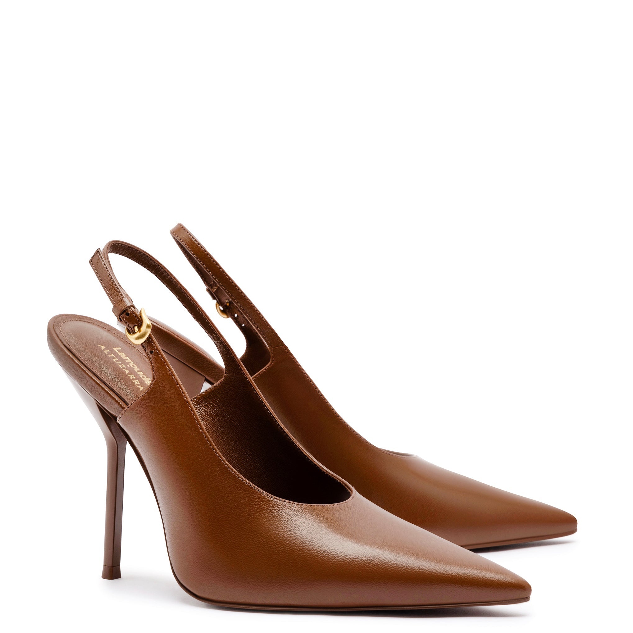 LARROUDÉ X ALTUZARRA PUMP IN BURNT UMBER LEATHER - 3