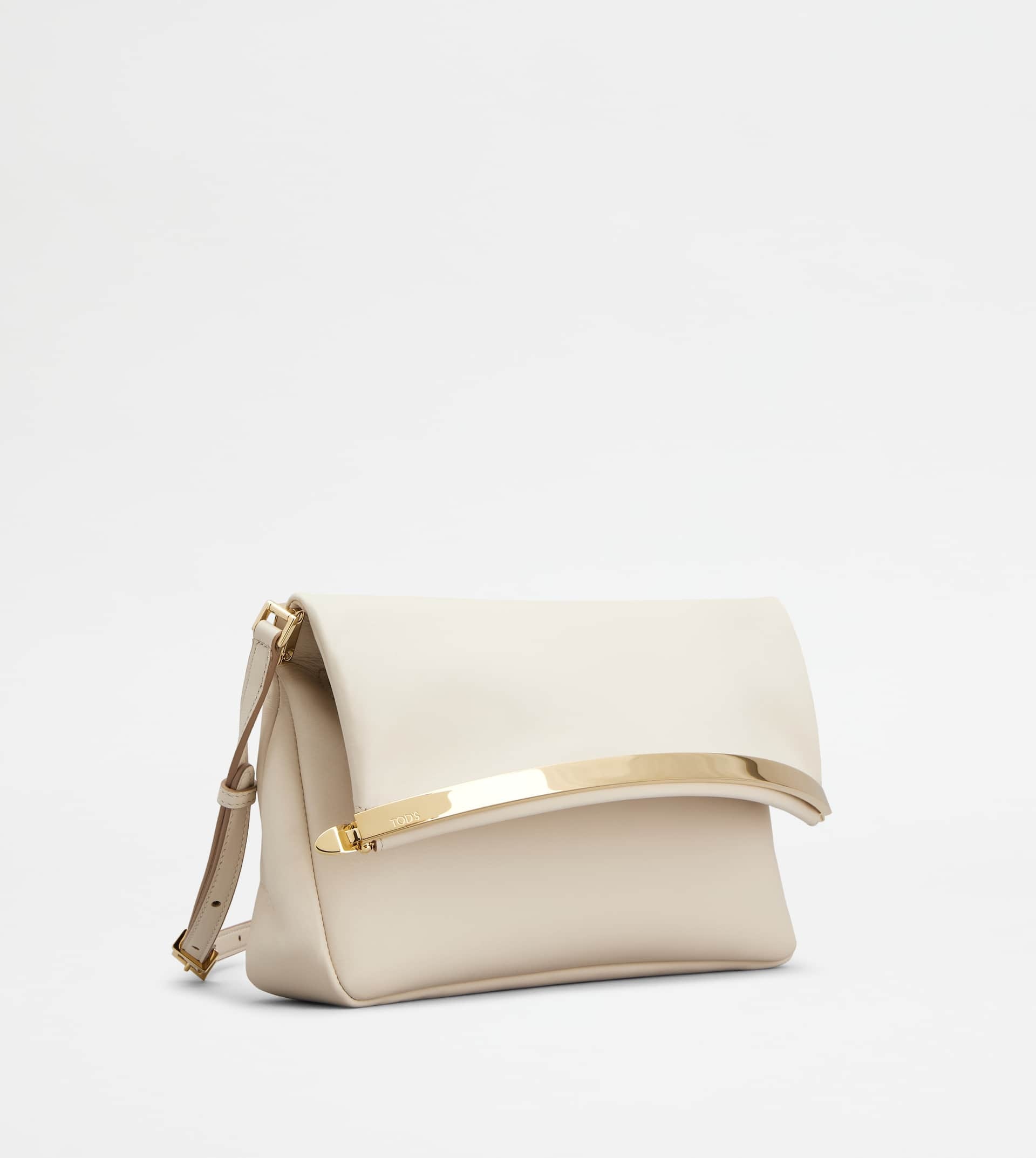 TOD'S MAGENTA BAG FLAP BAG IN LEATHER SMALL - WHITE - 3
