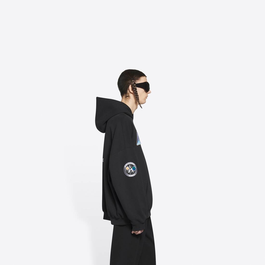 Space Boxy Hoodie in Black - 4