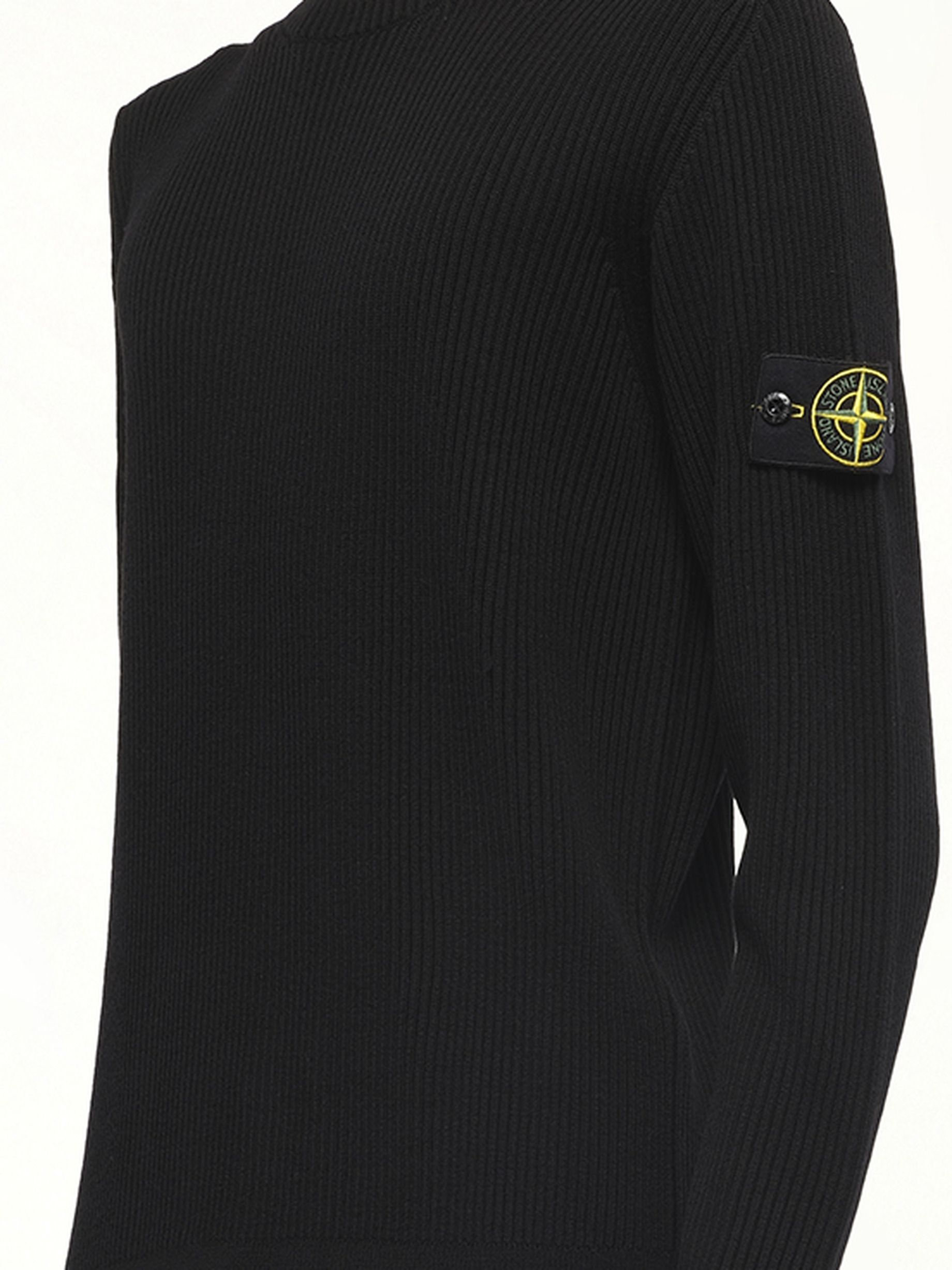 510005 Wool Crew Neck Sweater in Black - 3