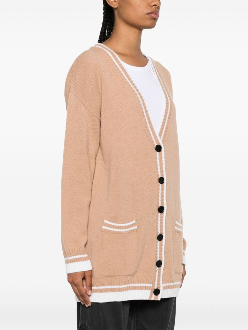 contrasting-trim knit cardigan 3