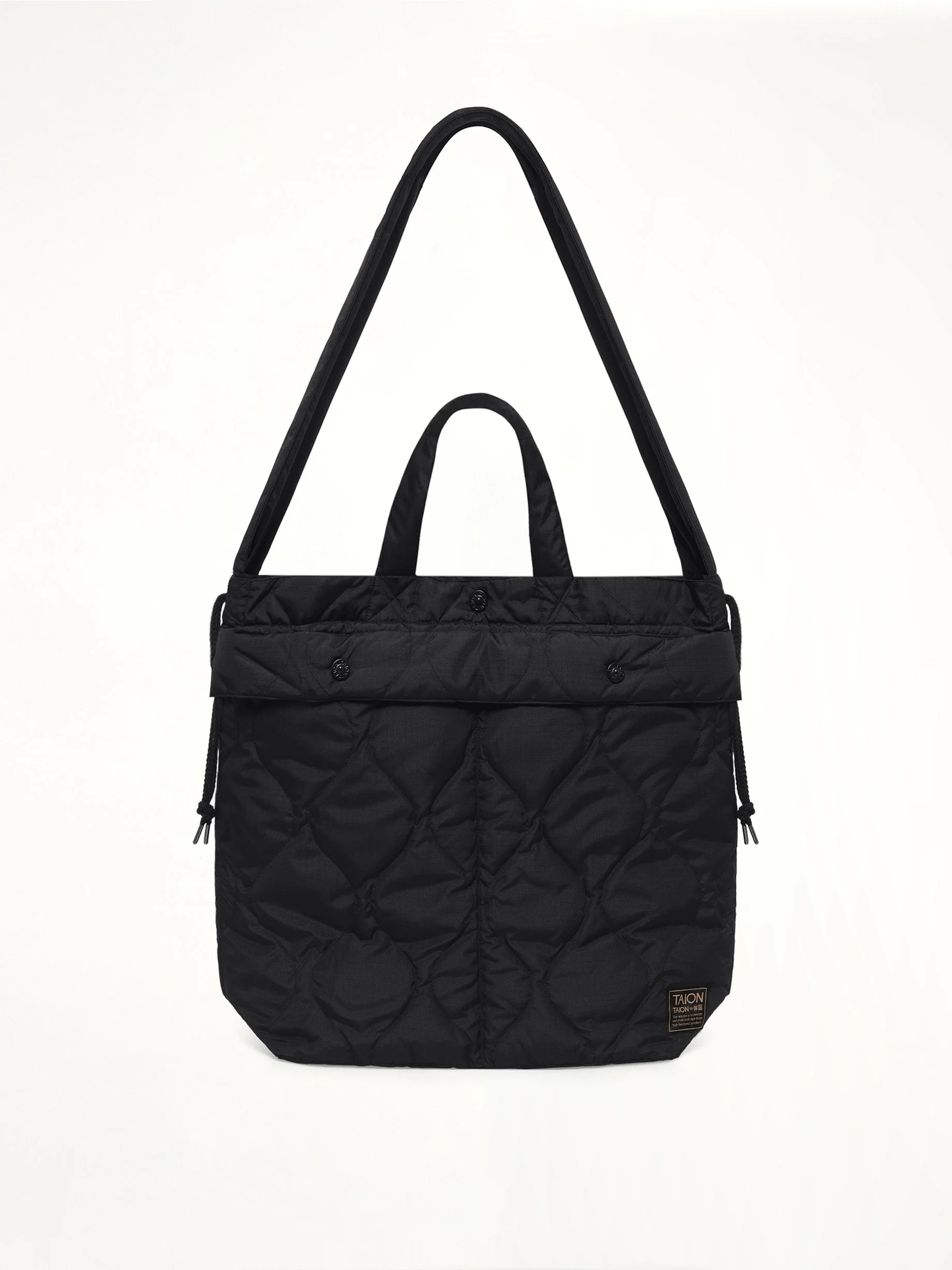 Military Down Helmet Shoulder Bag in Black - 1