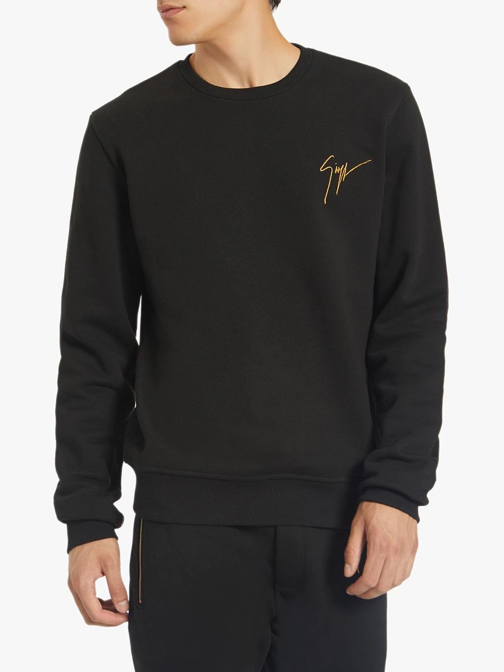 embroidered logo crew neck sweatshirt - 3