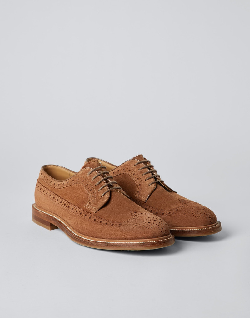 Brunello Cucinelli Suede longwing brogue Derby outlook