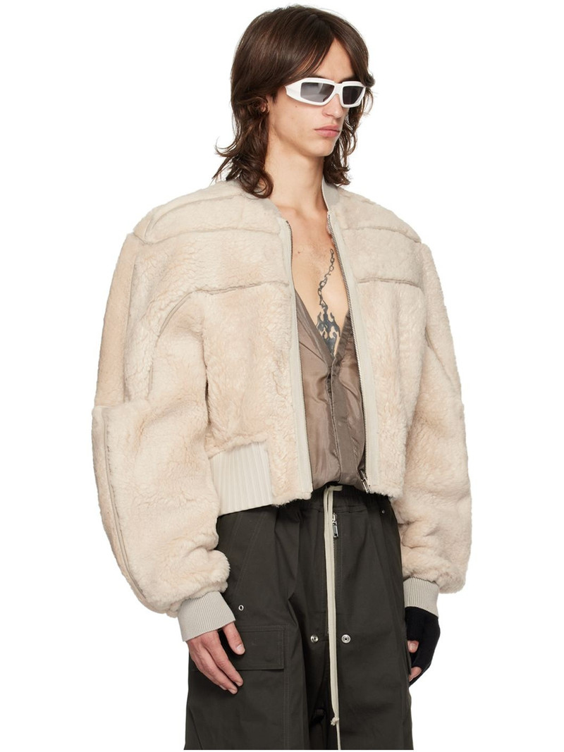 Rick Owens Off-White Porterville Girdered Reversible Shearling Bomber Jacket outlook