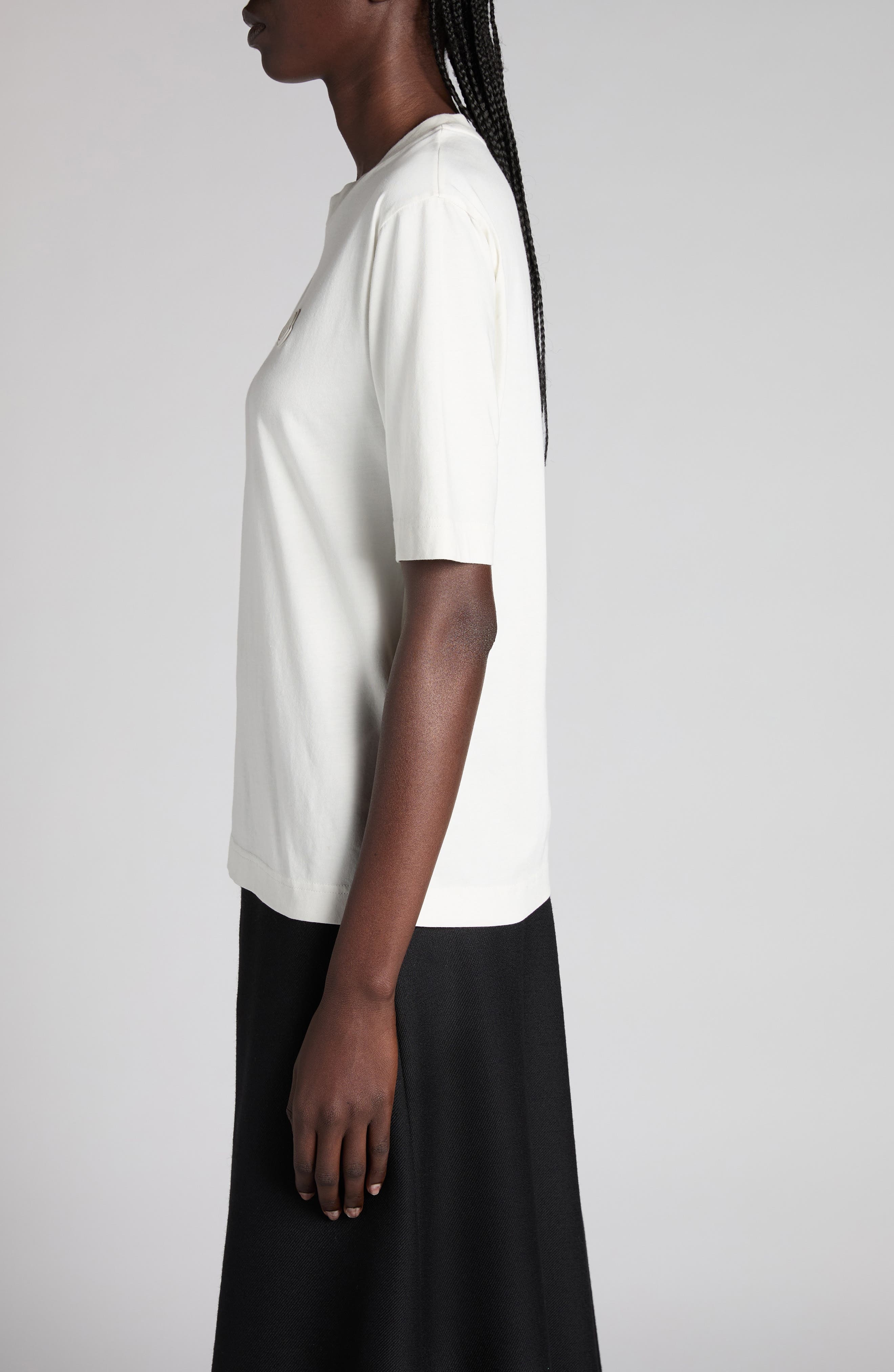 Moncler Logo Patch Cotton T-Shirt in Jet Stream at Nordstrom - 3