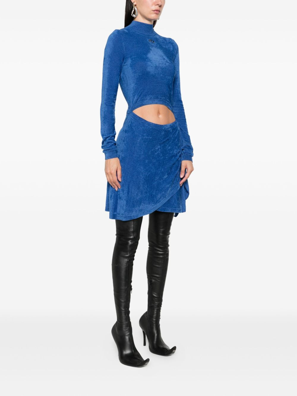 mock-neck tie-front dress - 3