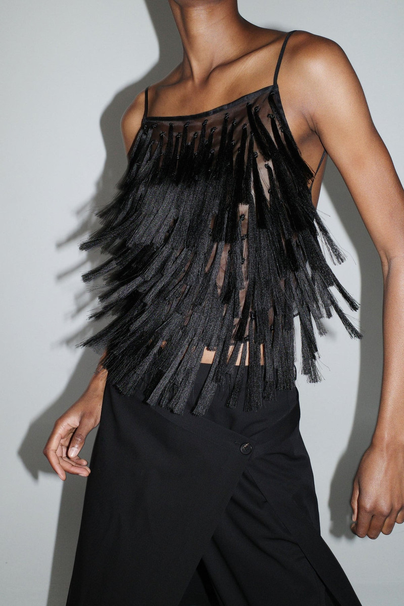Tassel Tie Top - Black 6