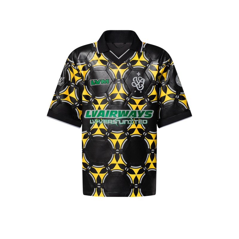 Soccer Ball Patchwork Leather Short-Sleeved Top 1