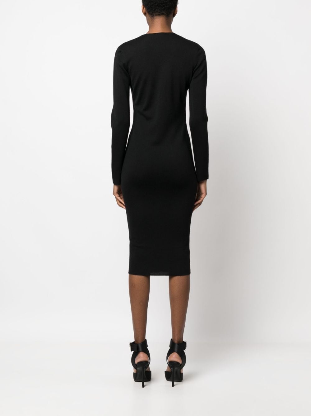 V-neck knitted dress - 4