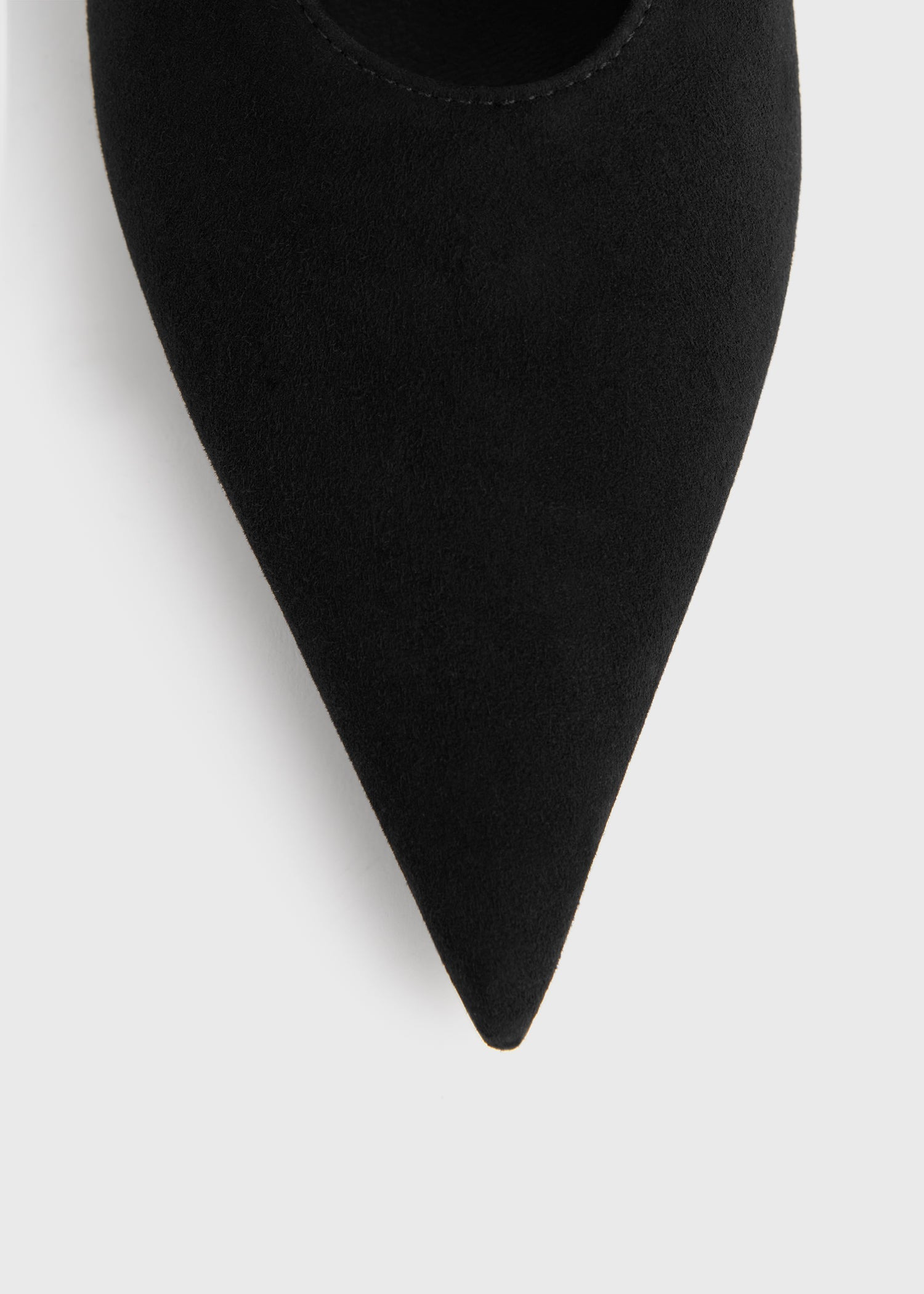 Sharp suede kitten pumps black - 6