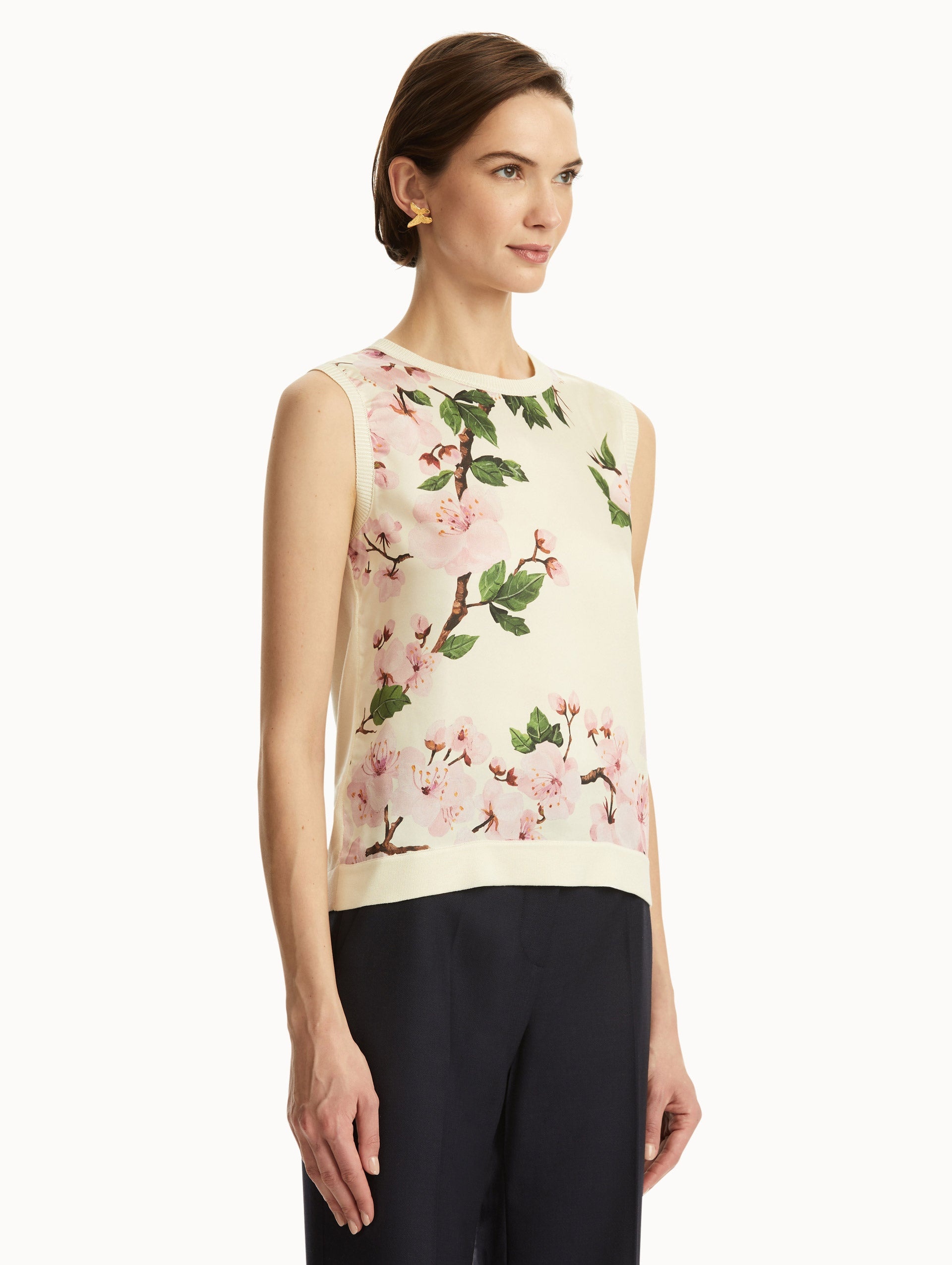 CHERRY BLOSSOM SILK INSET TANK - 5