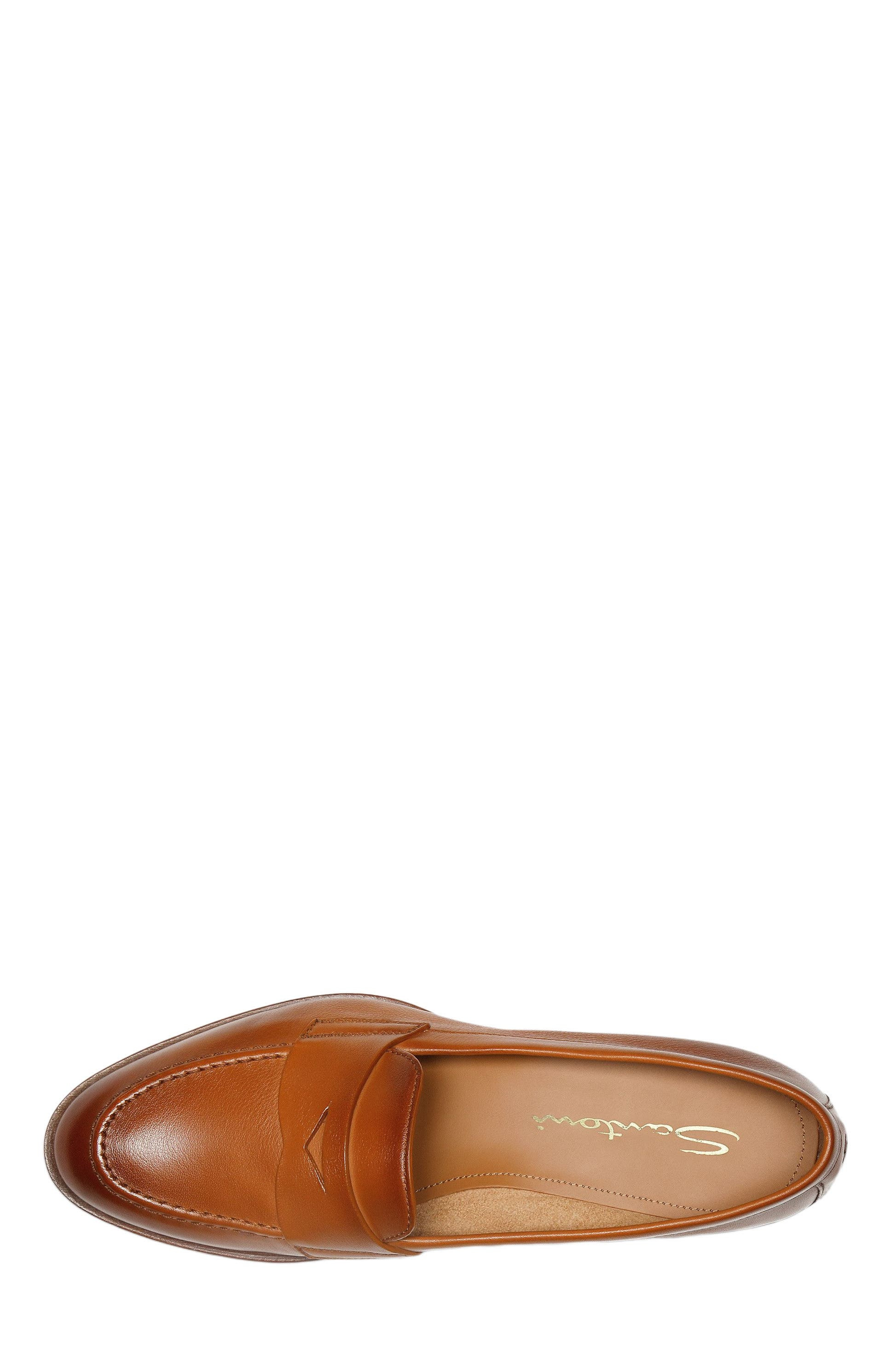 Santoni Leather Penny Loafer in Brown at Nordstrom - 3