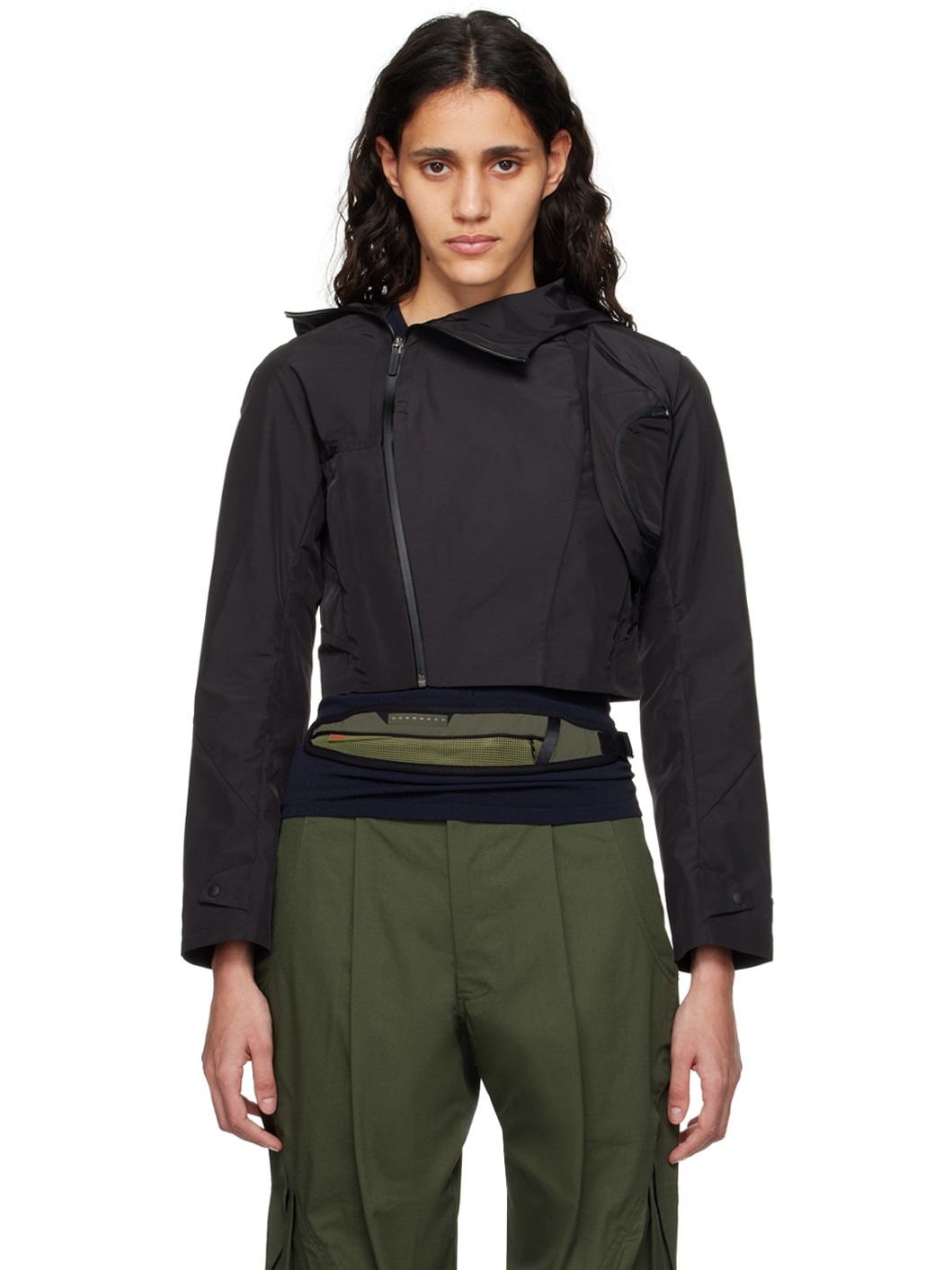 Black Cropped Jacket - 1
