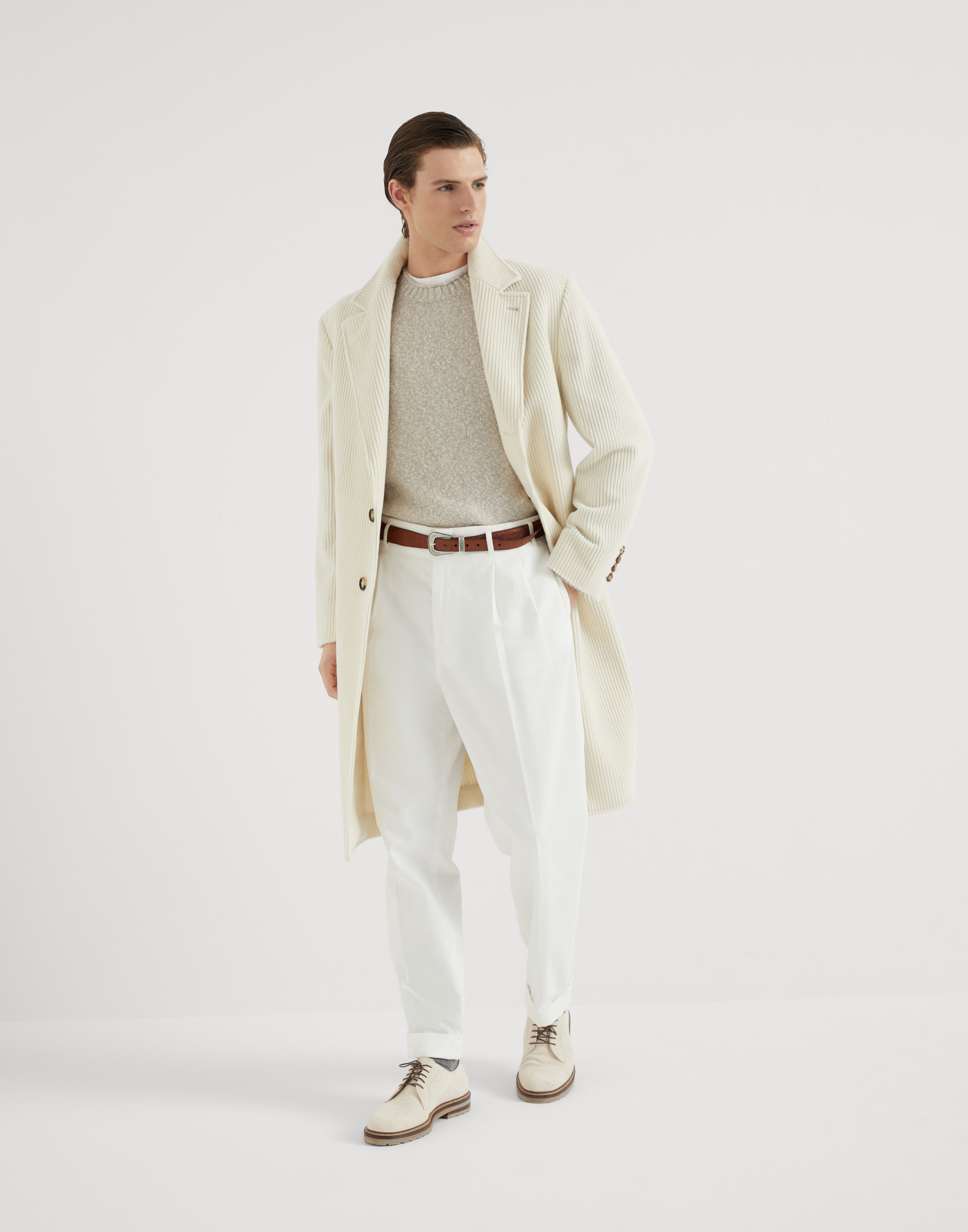 Flecked soft virgin wool and cashmere sweater - 5