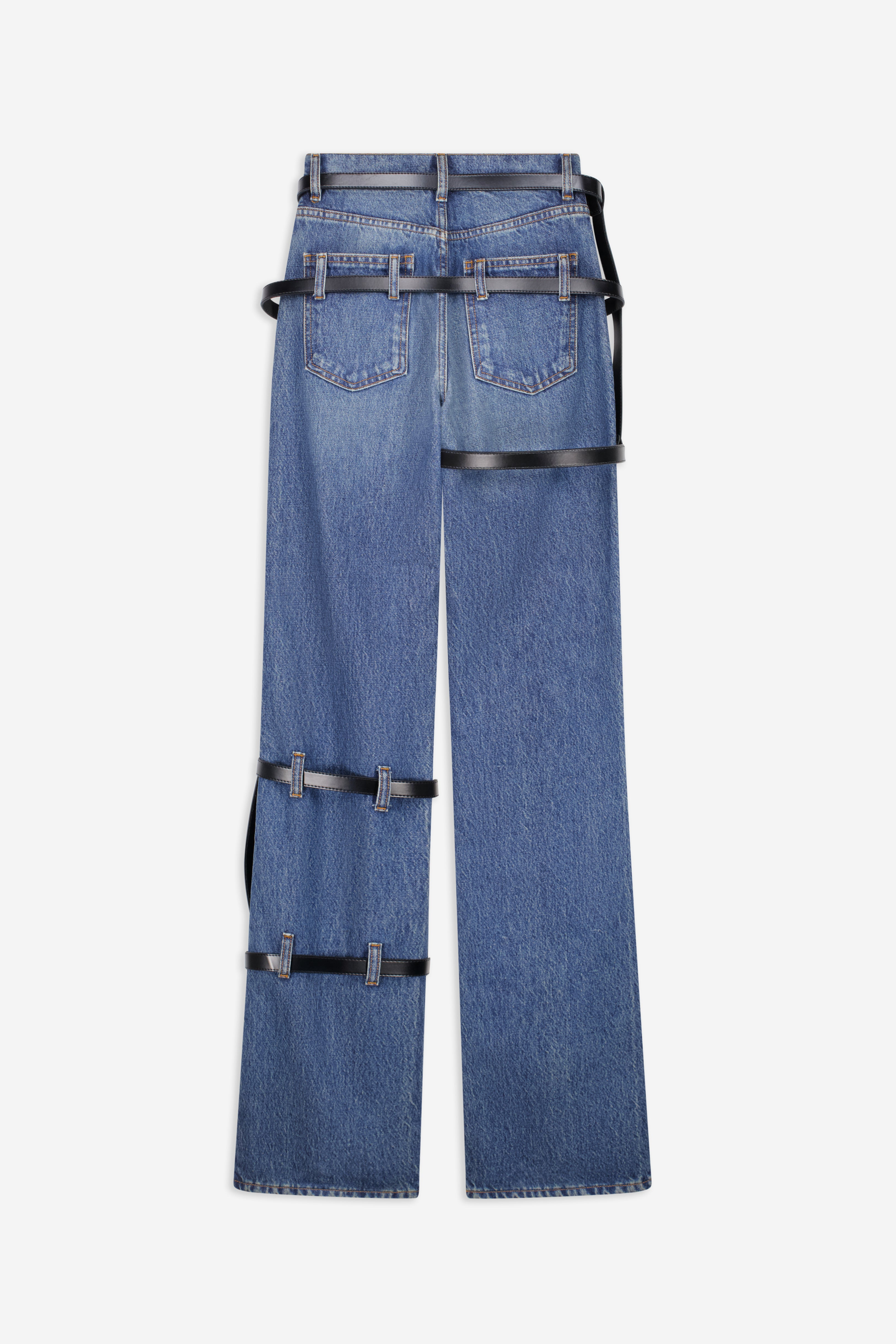 Multi Belt Denim Pants - 2