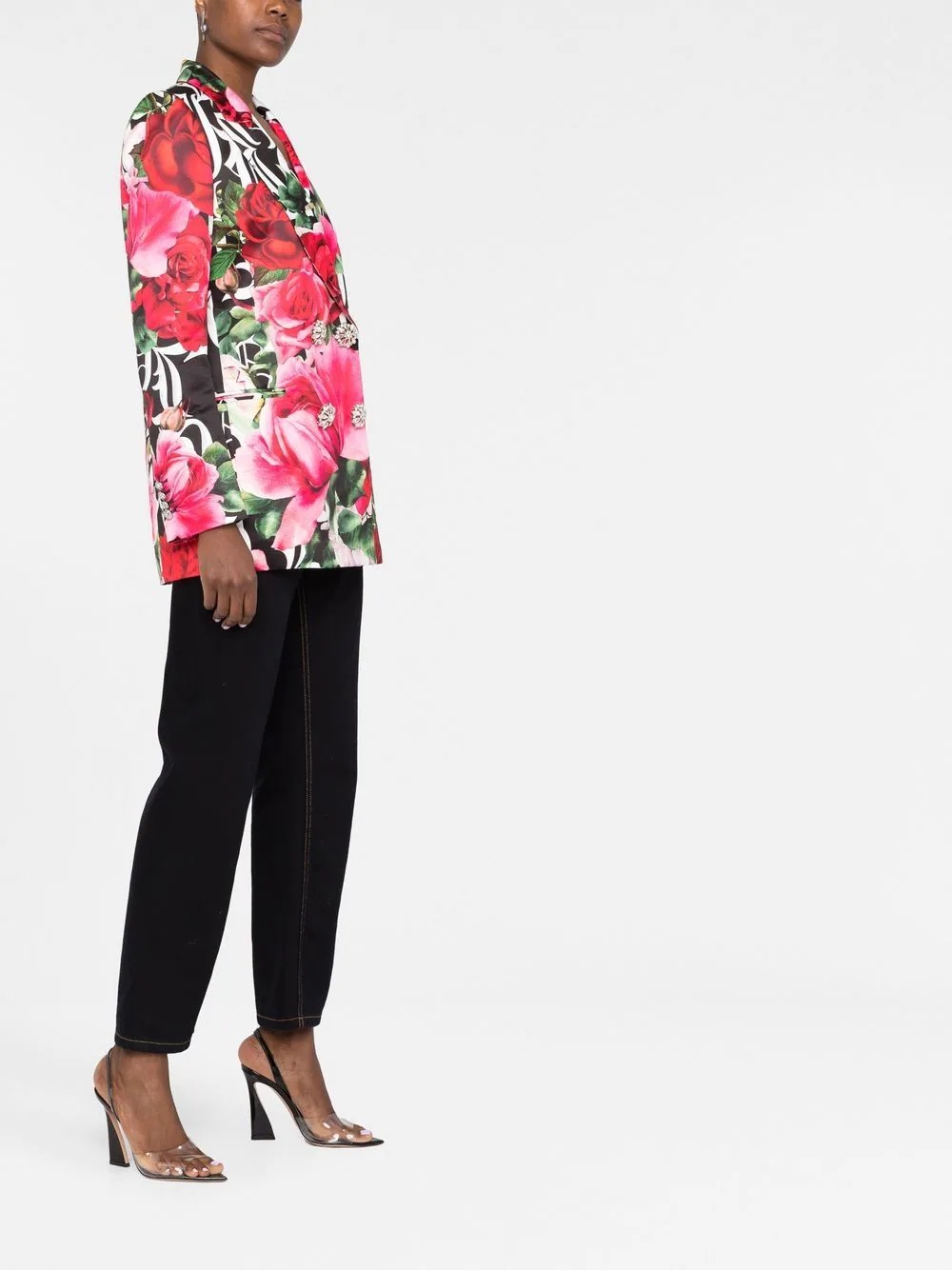 Romance floral-print blazer - 6