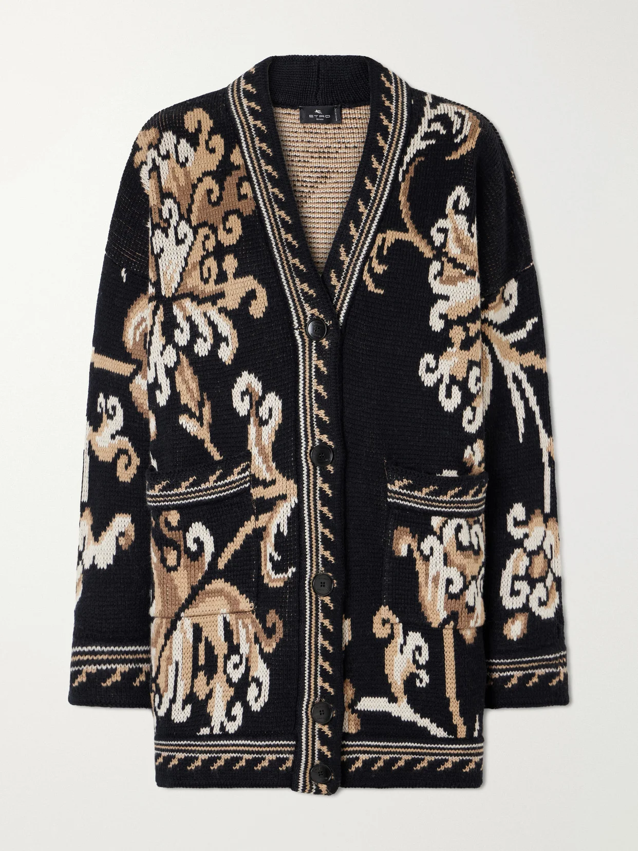 Jacquard-knit Wool Cardigan - 1