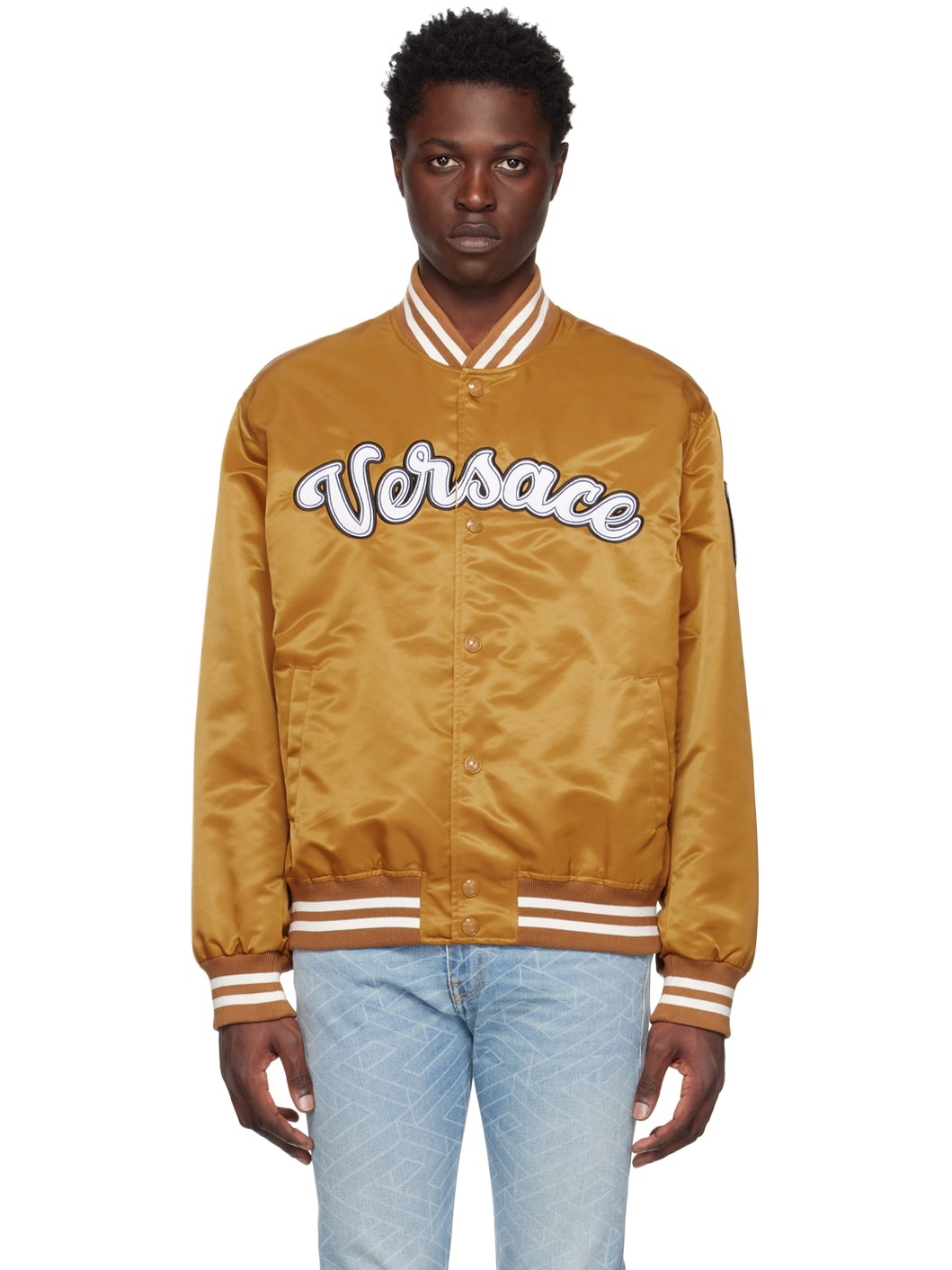 Gold Varsity Bomber Jacket - 1